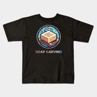 Soap Carving Pixel Art Retro Kids T-Shirt